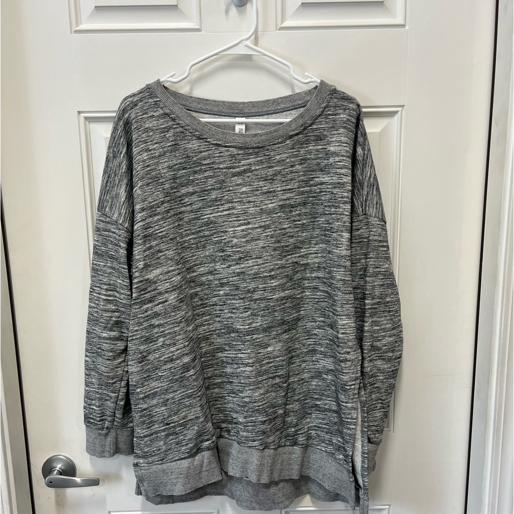 Gray Marled Cozy Crewneck Sweatshirt - Unbranded